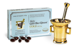 Box with soft gelatin capsules of Bio-Quinon Active Q10 GOLD and vitamin C