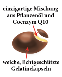 Coenzym Q10 gelöst in Pflanzenöl für eine optimale Bioverfügbarkeit